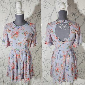 ASOS Lavender Floral Embroidered Cutout Back Dress